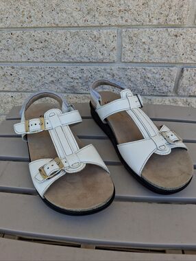 SAS Captiva Leather Sandals T-Strap Tripad Comfort White